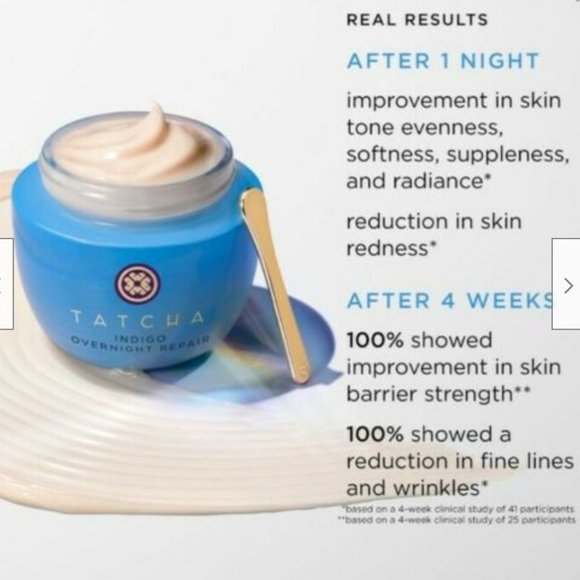 TATCHA The Silk Cream + Indigo Overnight Repair AM + PM Duo: NIB - Picture 4 of 6